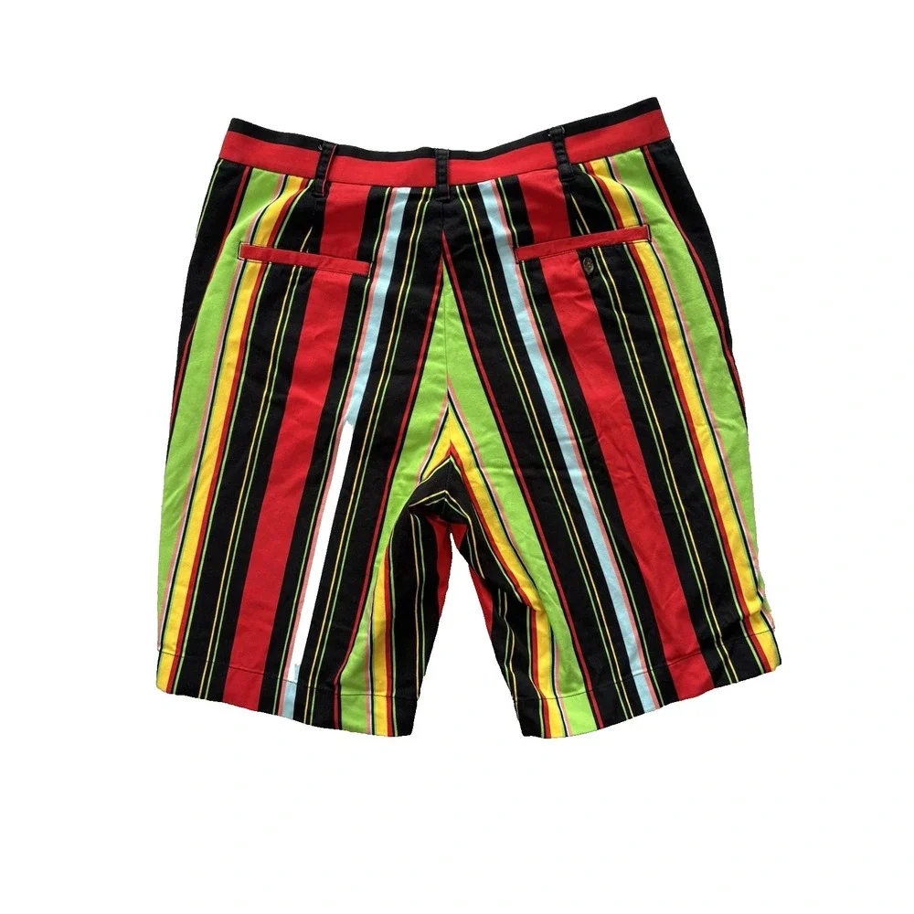 Loudmouth Shorts Mens 34 Multicolor Golf Striped Chino Loud Colorful Stretch‎